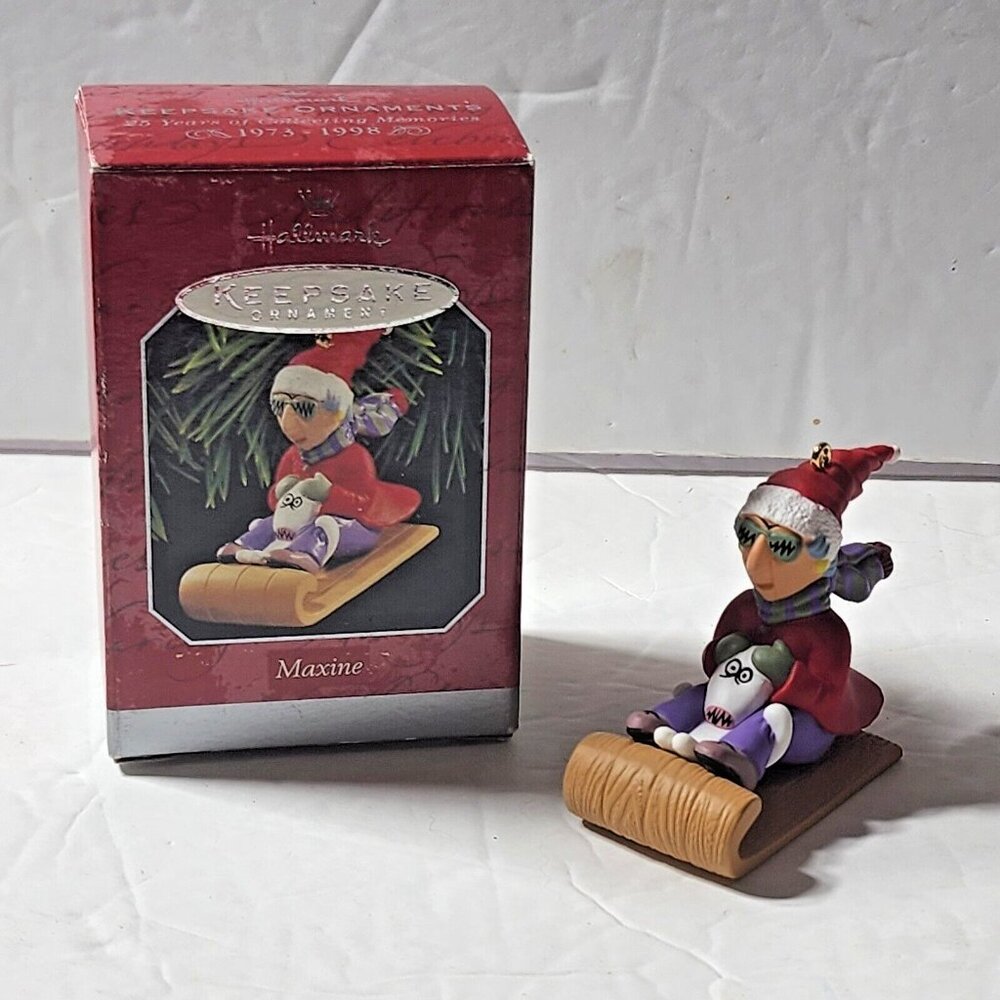 Hallmark Keepsake Ornament Maxine Handcrafted 1998 Shoebox Sharon Pike Christmas